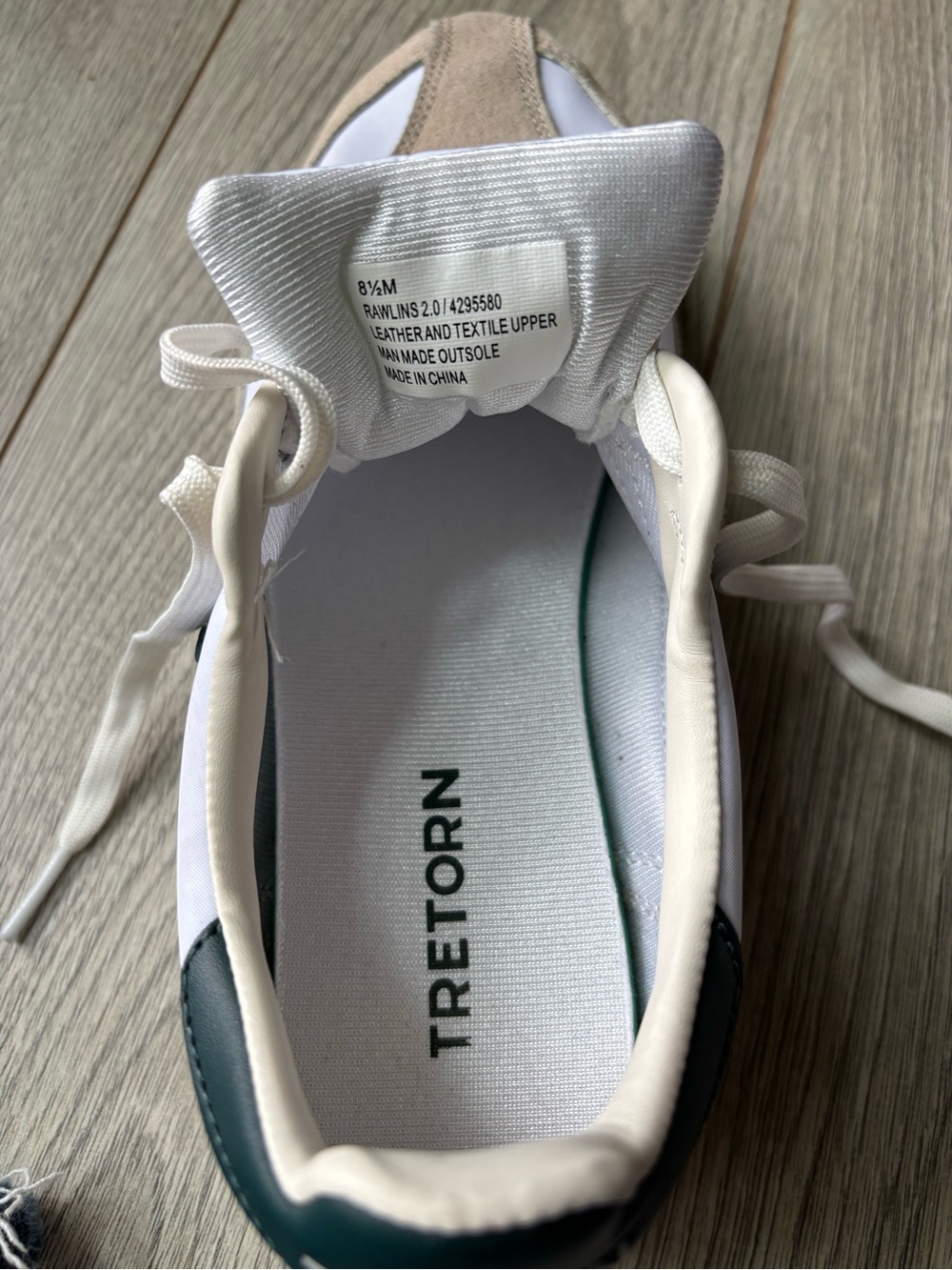 Tretorn Rawlins 2.0 White Navy Green Retro Low Top Sneakers - Women’s 8.5 - Picture 8 of 10